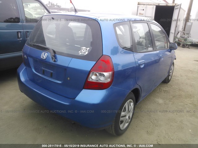 JHMGD38418S030408 - 2008 HONDA FIT BLUE photo 4