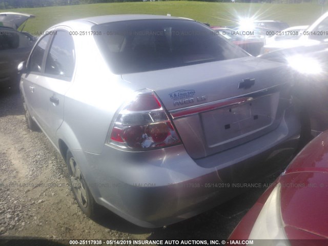 KL1TD56607B146611 - 2007 CHEVROLET AVEO LS SILVER photo 3