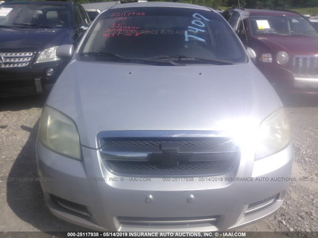 KL1TD56607B146611 - 2007 CHEVROLET AVEO LS SILVER photo 6