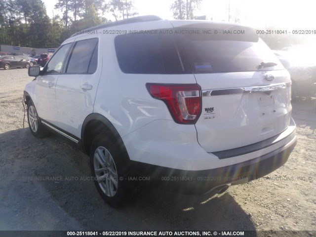 1FM5K8D89JGB62678 - 2018 FORD EXPLORER XLT WHITE photo 3