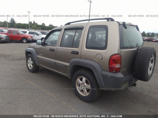 1J4GK48K34W231753 - 2004 JEEP LIBERTY SPORT CREAM photo 3