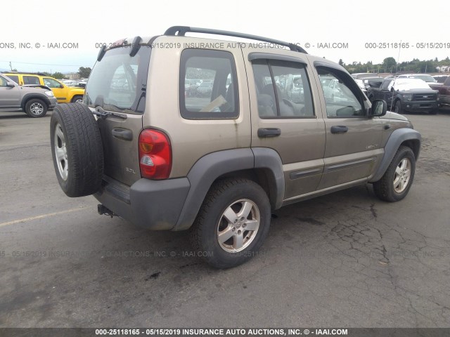 1J4GK48K34W231753 - 2004 JEEP LIBERTY SPORT CREAM photo 4