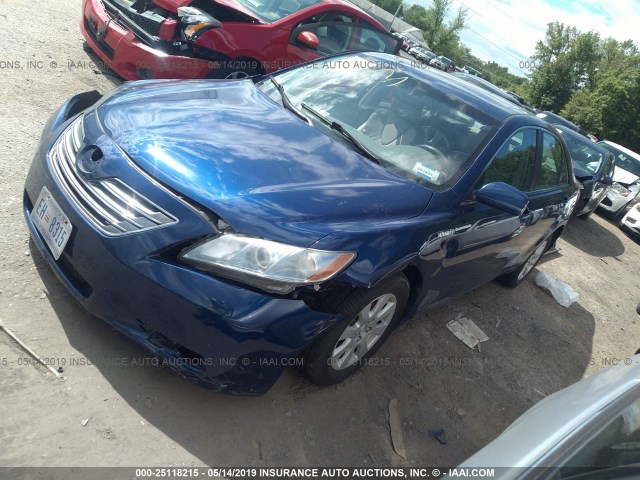 4T1BB46K58U044742 - 2008 TOYOTA CAMRY HYBRID BLUE photo 2