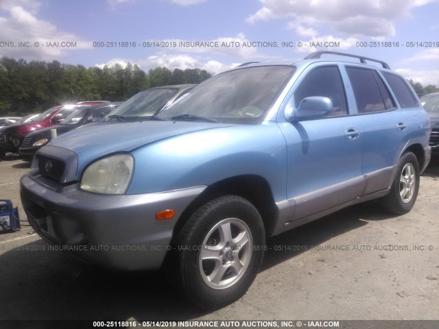 KM8SB12B03U456807 - 2003 HYUNDAI SANTA FE GL BLUE photo 2