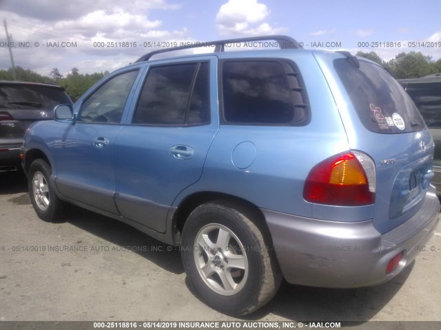 KM8SB12B03U456807 - 2003 HYUNDAI SANTA FE GL BLUE photo 3