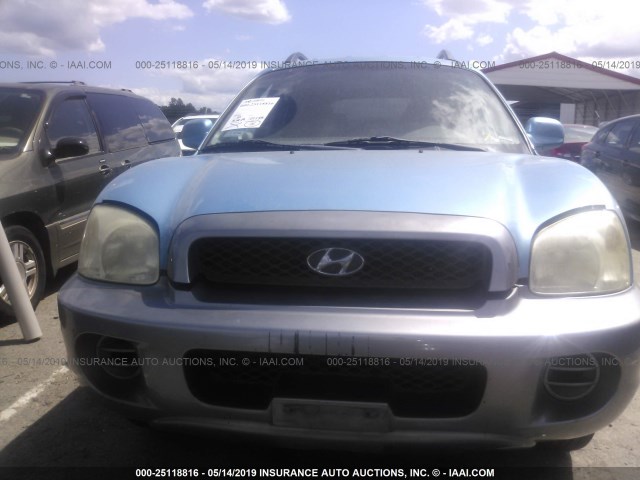 KM8SB12B03U456807 - 2003 HYUNDAI SANTA FE GL BLUE photo 6