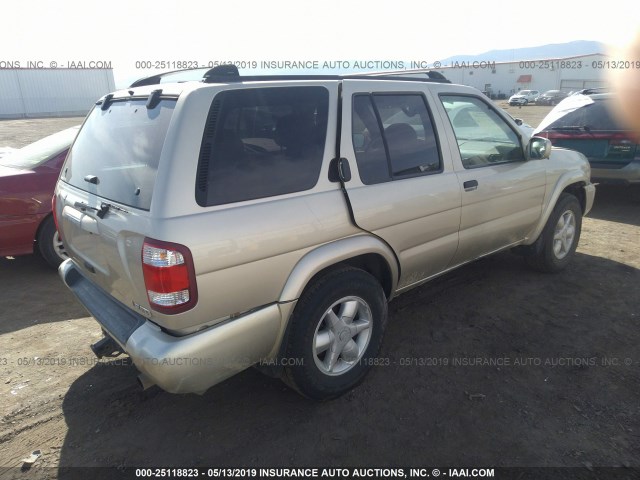 JN8DR09Y91W571926 - 2001 NISSAN PATHFINDER LE/SE/XE GOLD photo 4