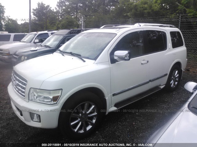 5N3AA08D78N903921 - 2008 INFINITI QX56 WHITE photo 2