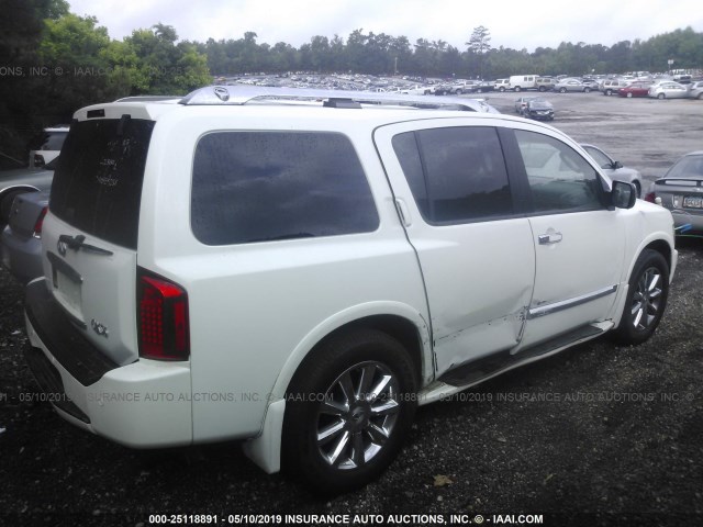 5N3AA08D78N903921 - 2008 INFINITI QX56 WHITE photo 4