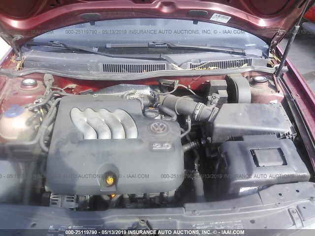 3VWRA69M84M033521 - 2004 VOLKSWAGEN JETTA GL RED photo 10