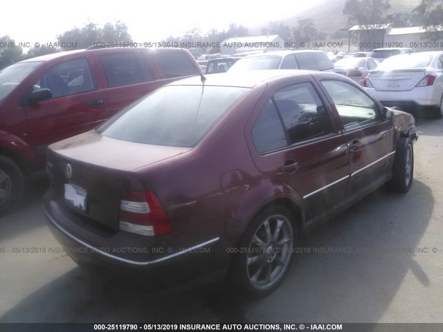 3VWRA69M84M033521 - 2004 VOLKSWAGEN JETTA GL RED photo 4