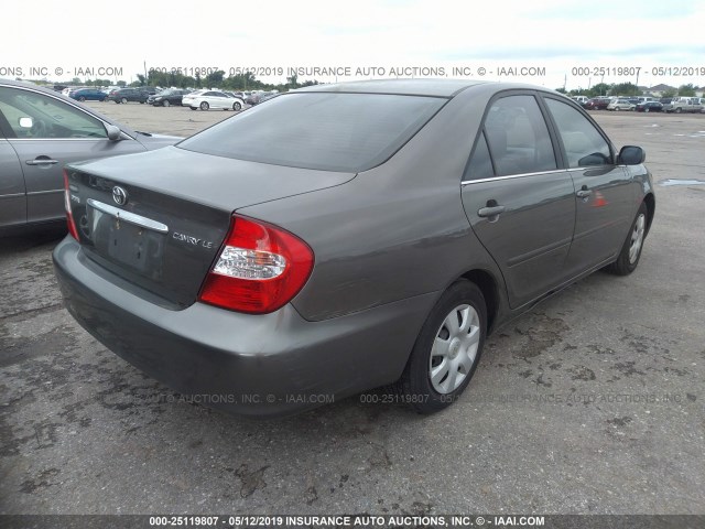 4T1BE32K43U696350 - 2003 TOYOTA CAMRY LE/XLE/SE BROWN photo 4