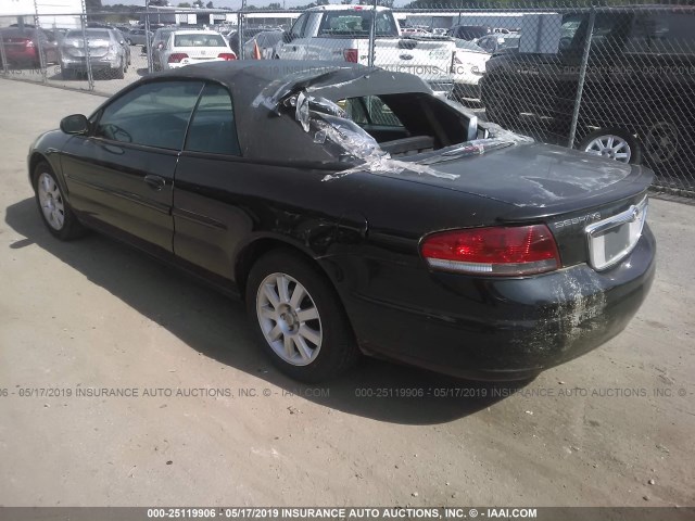 1C3EL75R14N336847 - 2004 CHRYSLER SEBRING GTC BLACK photo 3