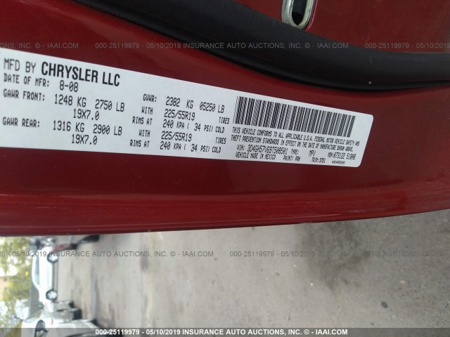 3D4GH57V69T508501 - 2009 DODGE JOURNEY SXT RED photo 9