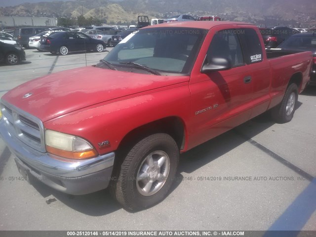 1B7GL23Y1VS164291 - 1997 DODGE DAKOTA RED photo 2