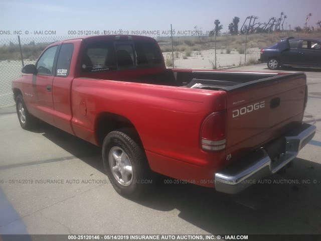 1B7GL23Y1VS164291 - 1997 DODGE DAKOTA RED photo 3