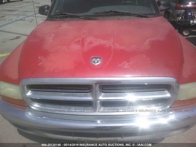 1B7GL23Y1VS164291 - 1997 DODGE DAKOTA RED photo 6