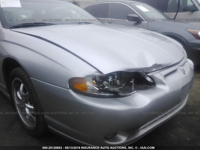 2G1WX15K219195170 - 2001 CHEVROLET MONTE CARLO SS ვერცხლისფერი ფოტო 6
