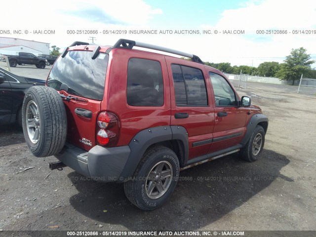 1J4GL38K76W192420 - 2006 JEEP LIBERTY RENEGADE RED photo 4