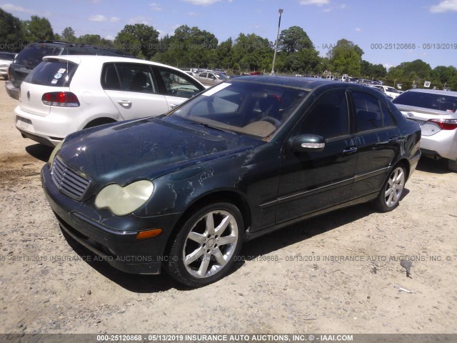 WDBRF61J83F427698 - 2003 MERCEDES-BENZ C 240 GREEN photo 2