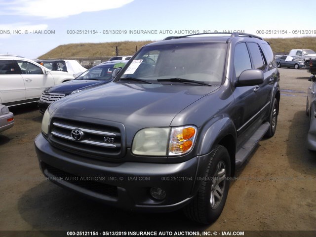 5TDBT48A84S215679 - 2004 TOYOTA SEQUOIA LIMITED GRAY photo 2