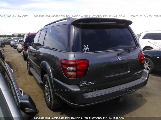 5TDBT48A84S215679 - 2004 TOYOTA SEQUOIA LIMITED GRAY photo 3