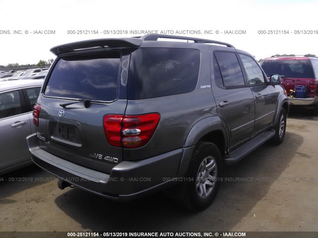 5TDBT48A84S215679 - 2004 TOYOTA SEQUOIA LIMITED GRAY photo 4