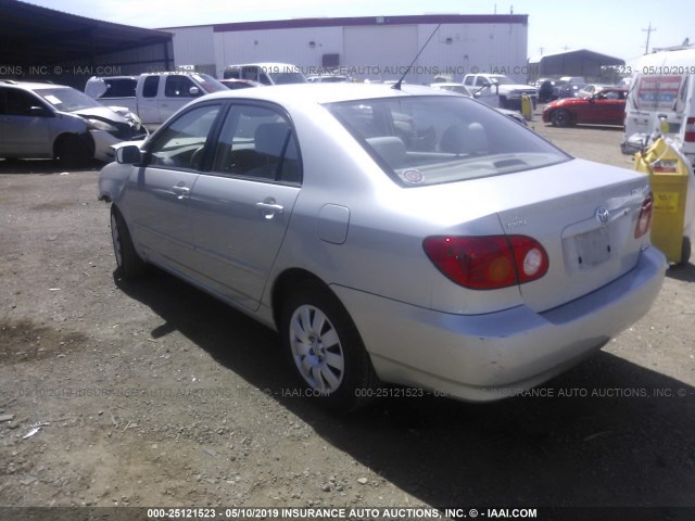 1NXBR32E13Z025670 - 2003 TOYOTA COROLLA CE/LE/S SILVER photo 3