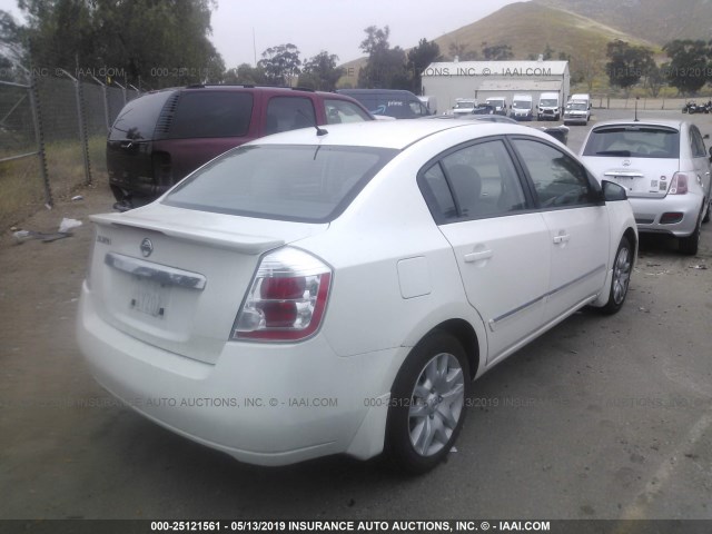 3N1AB6AP2CL775665 - 2012 NISSAN SENTRA 2.0/2.0S/SR/2.0SL WHITE photo 4