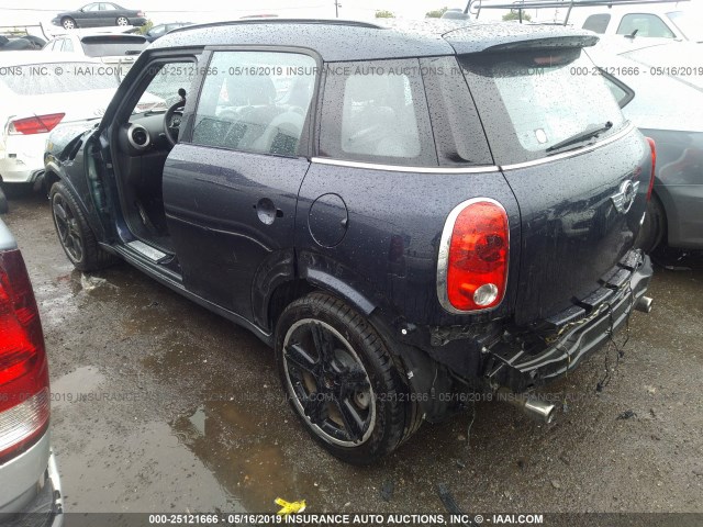 WMWZC5C58CWL61848 - 2012 MINI COOPER S COUNTRYMAN Dark Blue photo 3