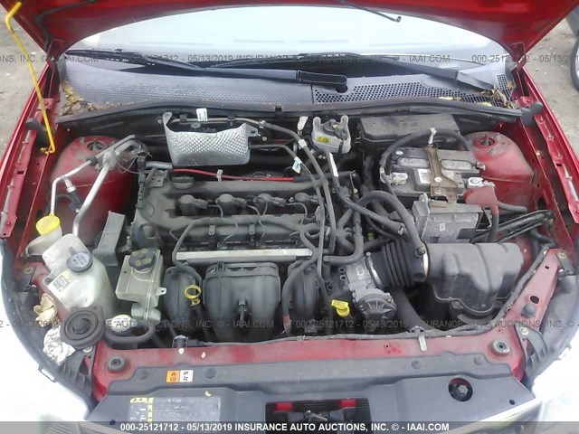 1FAHP34N18W107644 - 2008 FORD FOCUS S/SE RED photo 10