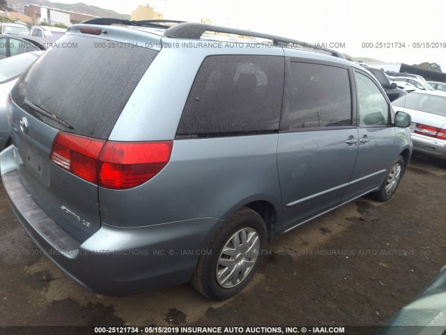 5TDZA23C55S267225 - 2005 TOYOTA SIENNA CE/LE BLUE photo 4