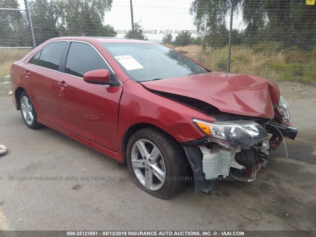 4T1BF1FK0CU602203 - 2012 TOYOTA CAMRY SE/LE/XLE RED photo 1