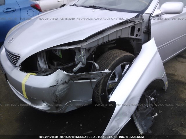 JTHBA30G655087593 - 2005 LEXUS ES 330 SILVER photo 6