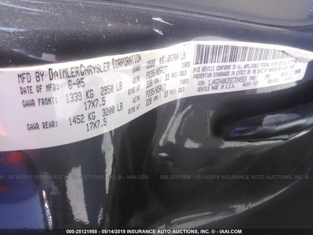 1J4GS48K25C724553 - 2005 JEEP GRAND CHEROKEE LAREDO/COLUMBIA/FREEDOM 灰色 照片 9