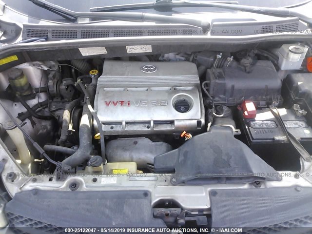 5TDZA23C65S288780 - 2005 TOYOTA SIENNA CE/LE SILVER photo 10