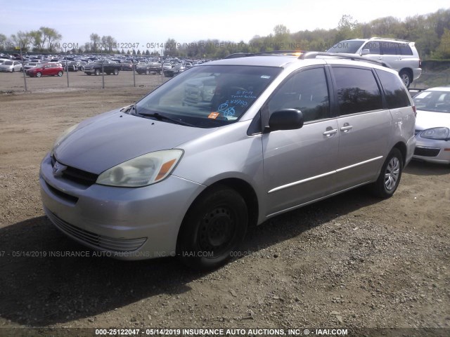 5TDZA23C65S288780 - 2005 TOYOTA SIENNA CE/LE SILVER photo 2