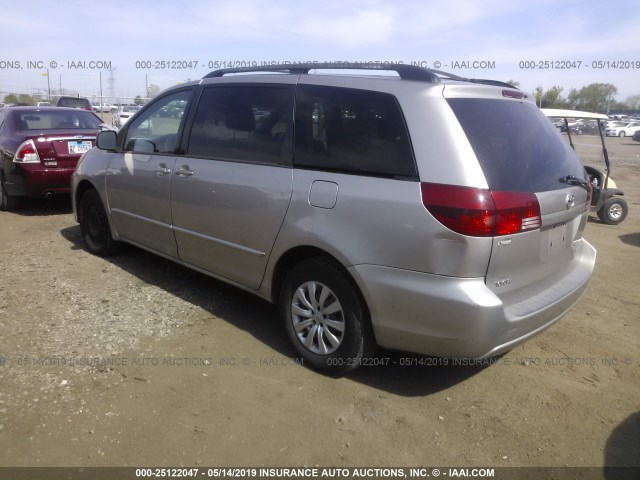 5TDZA23C65S288780 - 2005 TOYOTA SIENNA CE/LE SILVER photo 3