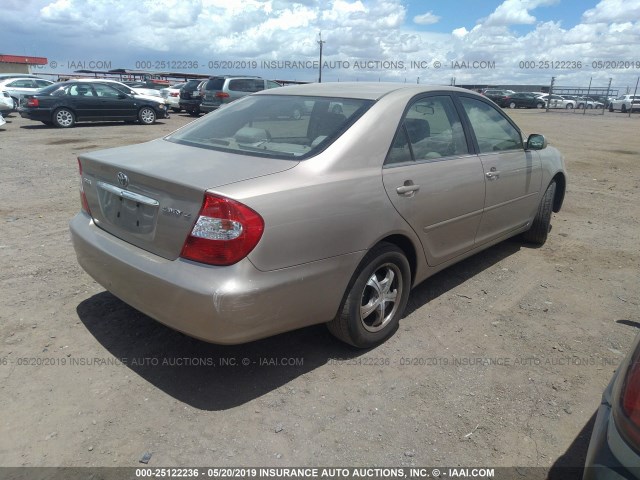 4T1BE30K53U735031 - 2003 TOYOTA CAMRY LE/XLE/SE GOLD photo 4