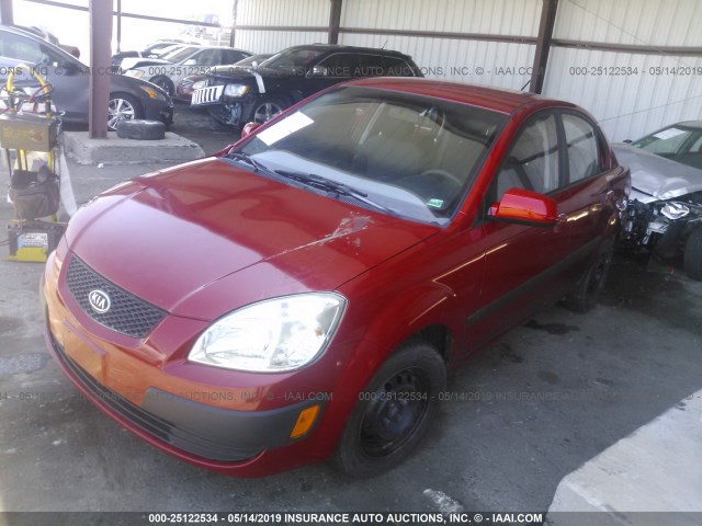 KNADE123986355724 - 2008 KIA RIO LX/SX RED photo 2