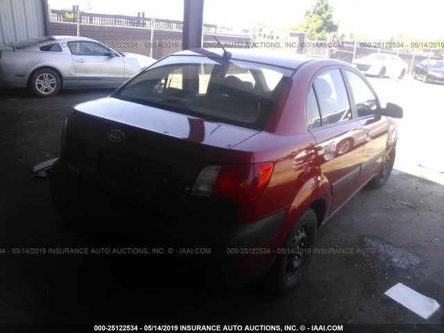 KNADE123986355724 - 2008 KIA RIO LX/SX RED photo 4