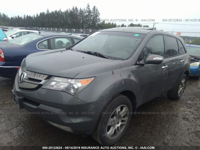 2HNYD28487H537628 - 2007 ACURA MDX TECHNOLOGY GRAY photo 2