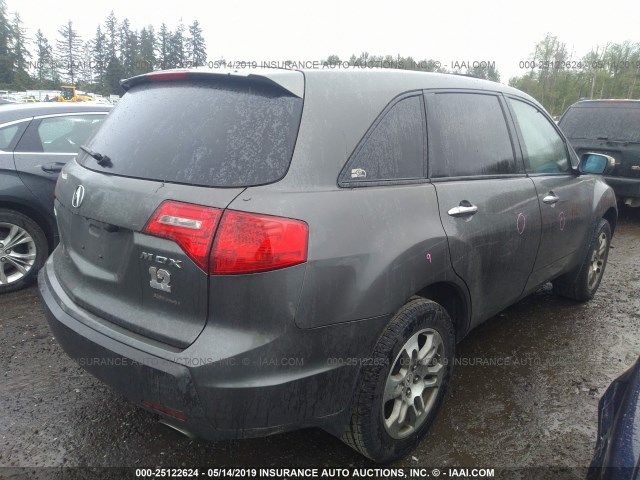 2HNYD28487H537628 - 2007 ACURA MDX TECHNOLOGY GRAY photo 4