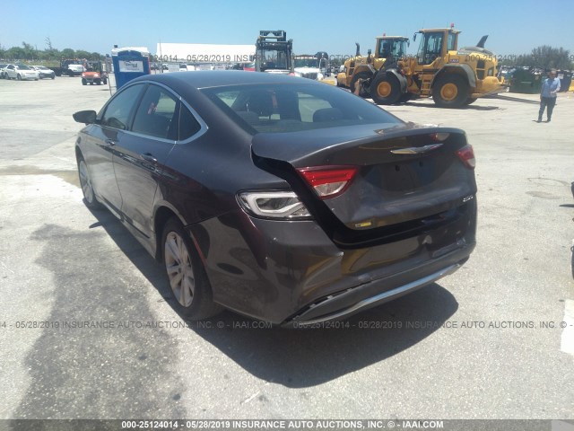 1C3CCCAB2FN598291 - 2015 CHRYSLER 200 GRAY photo 3