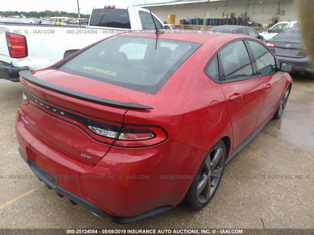 1C3CDFEB4GD625474 - 2016 DODGE DART GT RED photo 4