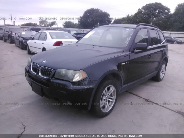 WBXPA93406WG78063 - 2006 BMW X3 3.0I BLACK photo 2