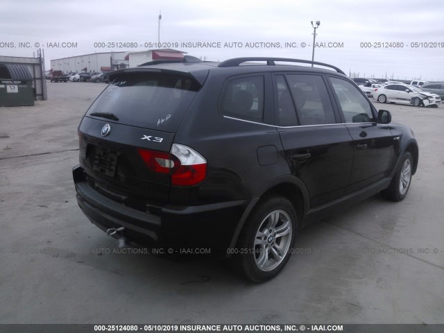 WBXPA93406WG78063 - 2006 BMW X3 3.0I BLACK photo 4