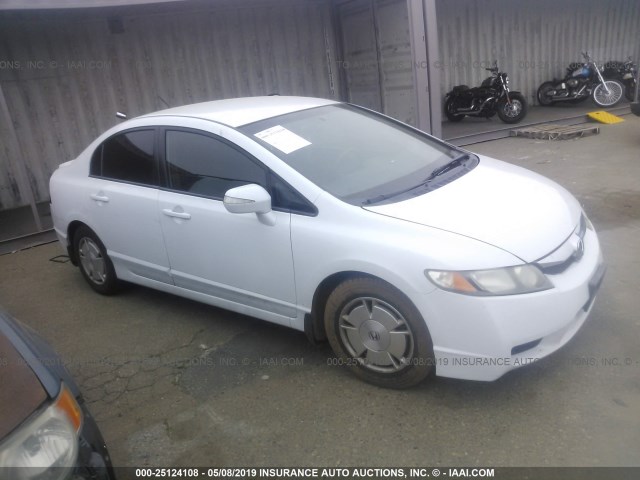 JHMFA36299S003173 - 2009 HONDA CIVIC HYBRID WHITE photo 1