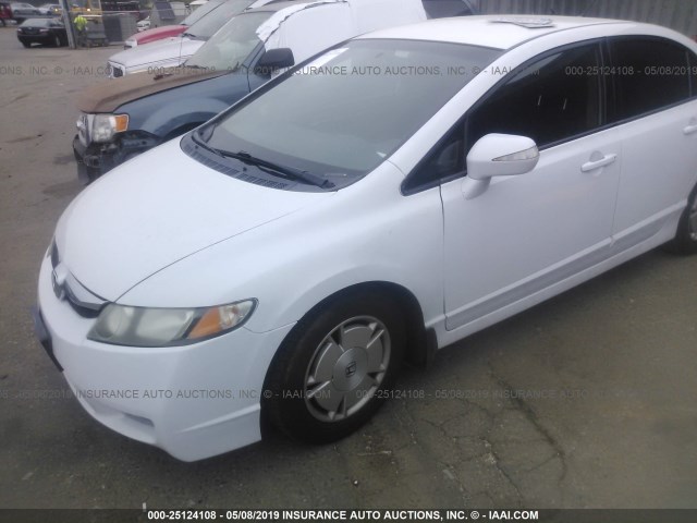 JHMFA36299S003173 - 2009 HONDA CIVIC HYBRID WHITE photo 6