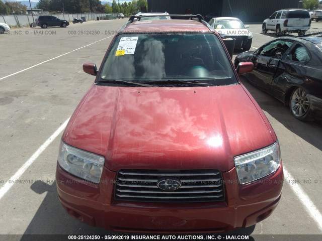 JF1SG63636H741542 - 2006 SUBARU FORESTER RED photo 6